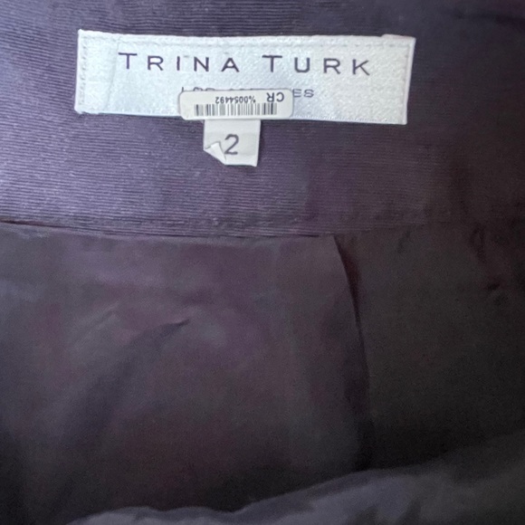 Trina Turk Blue Floral Lined Skirt with pockets womens size 2 - Picture 9 of 10